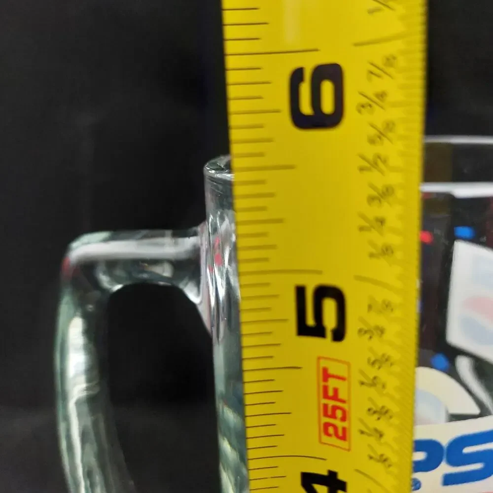 Vintage 1980s Pepsi Confetti Glass Beer Mug Handle Soda Pop Collectible 5.5”